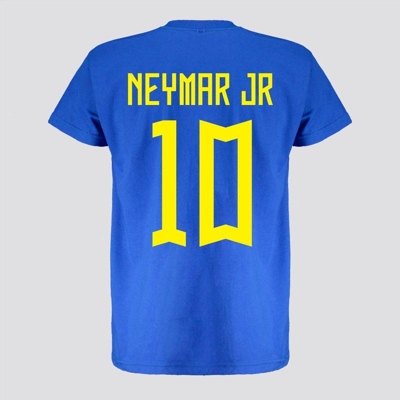 Neymar Jr 10 シャツ キッズM Camisa Brasil 10 Neymar Azul Infantil - Licenciados - Camiseta